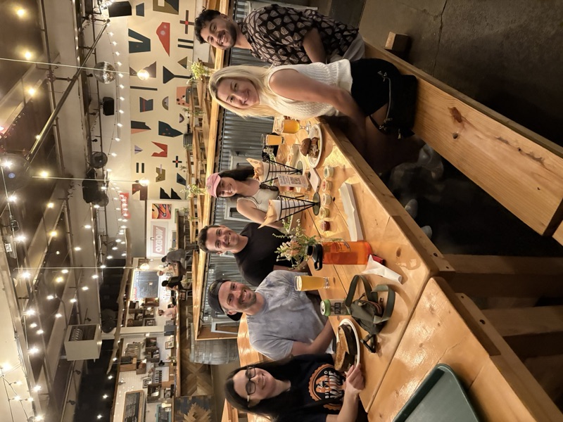 Stitch team at dinner